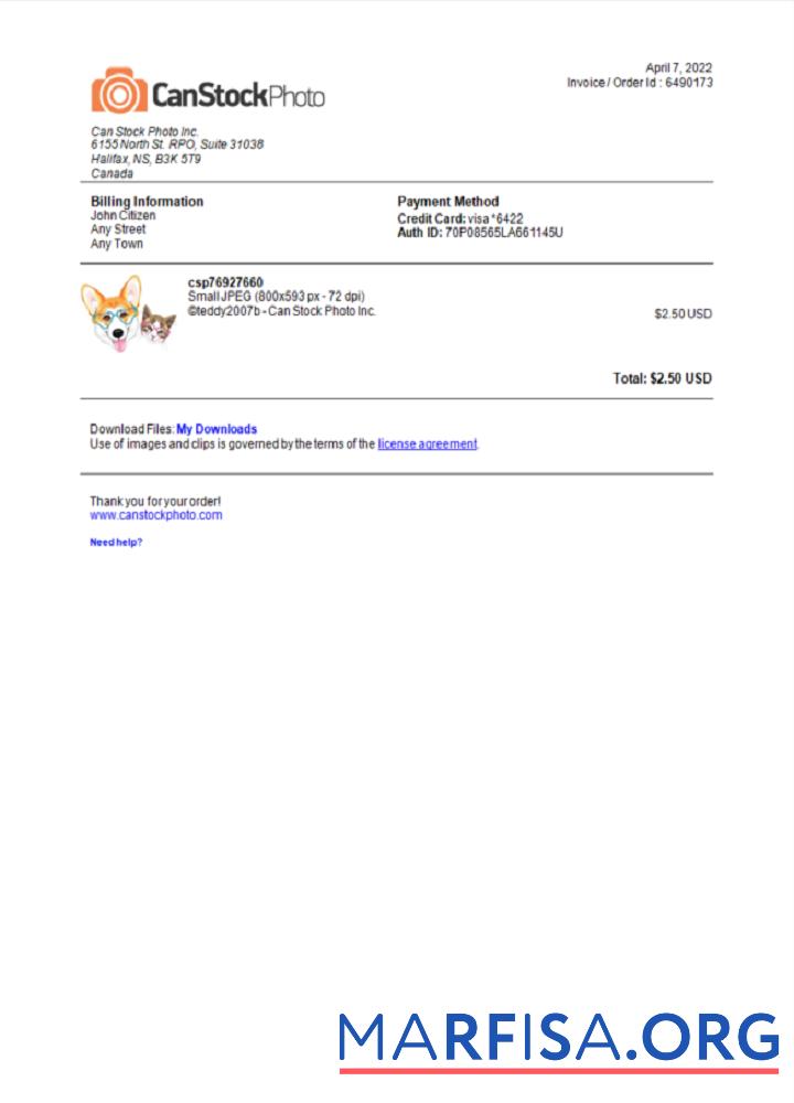 Realistic USA Canada Can Stock Photo invoice download for verification